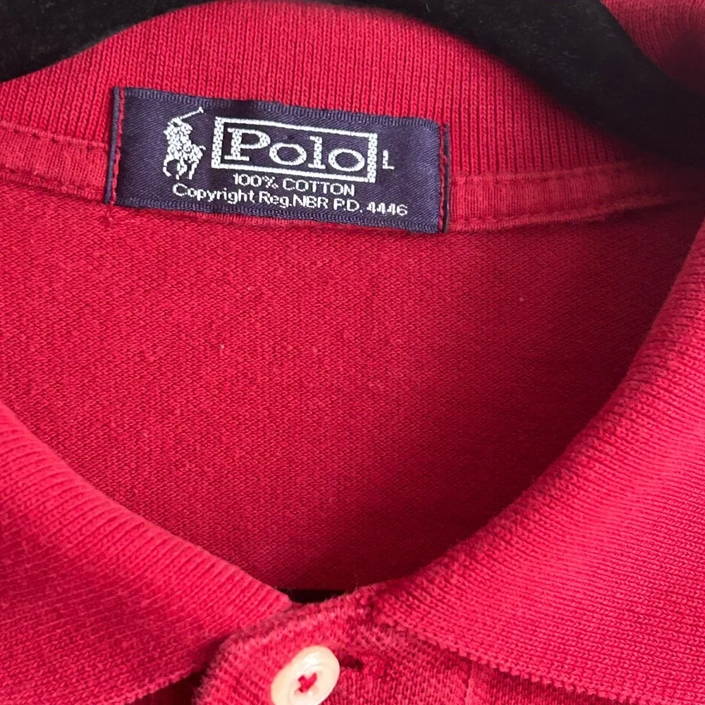 Polo Ralph Lauren Men Red Cotton Pique Short Sleeve Polo Shirt Large Classic Fit